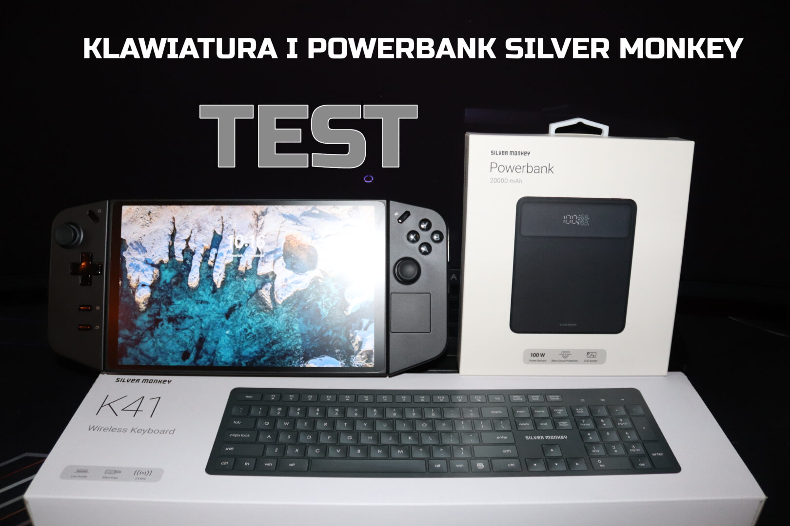 Zdjęcie okładkowe wpisu Test: Klawiatura bezprzewodowa K41 i powerbank Silver Monkey