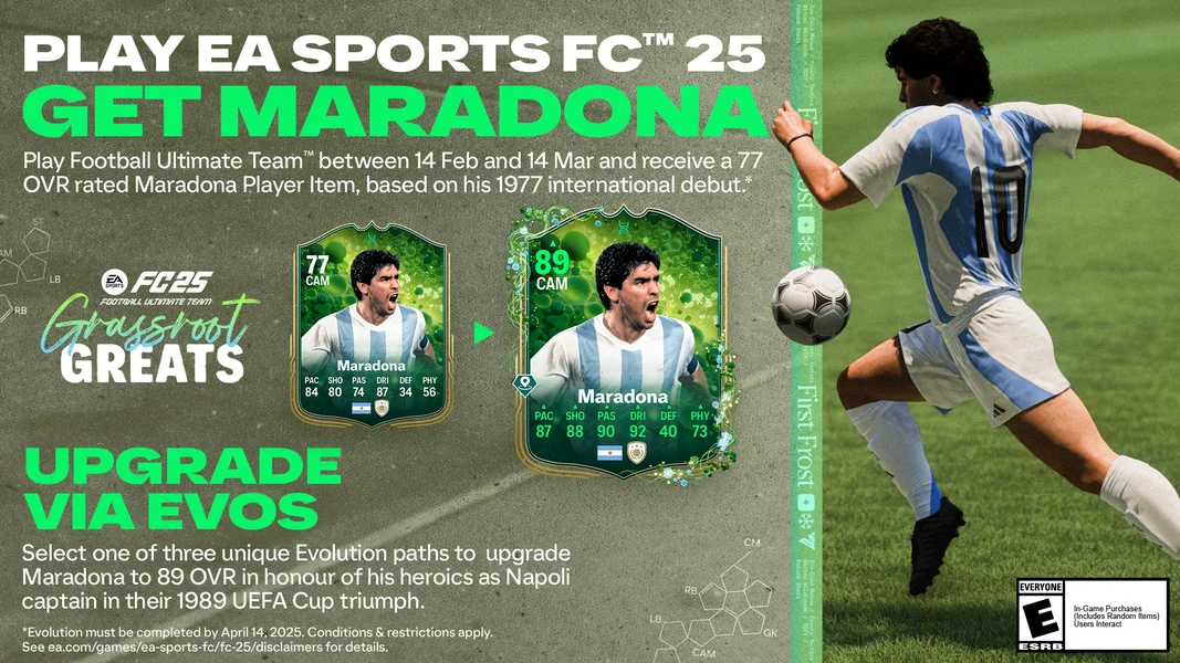 Zdjęcie okładkowe wpisu Darmowa karta Diego Maradona już dostępna w EA SPORTS FC 25