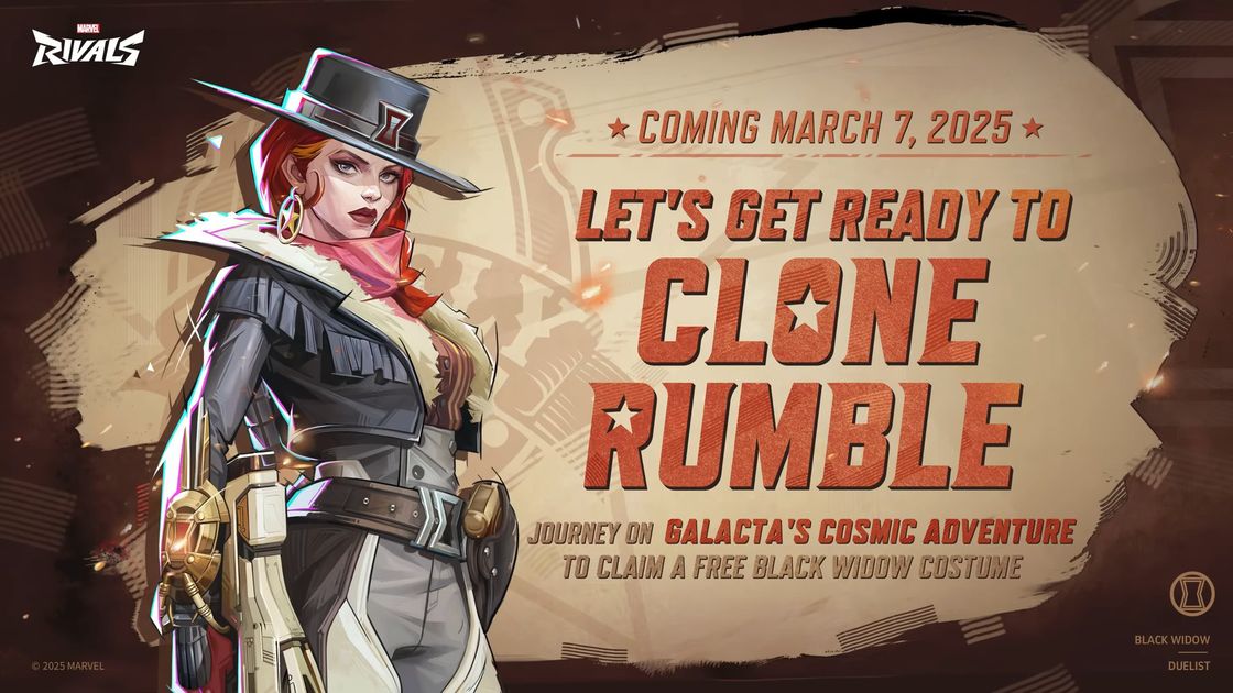 Zdjęcie okładkowe wpisu Marvel Rivals – Darmowy skin dla Black Widow i wydarzenie Clone Rumble