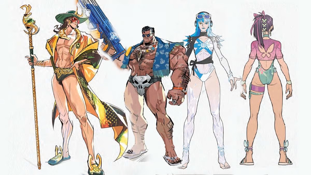 Zdjęcie okładkowe wpisu Darmowy skin dla Storm i Hawkeye’a. Prezentacja kostiumów plażowych w Marvel Rivals