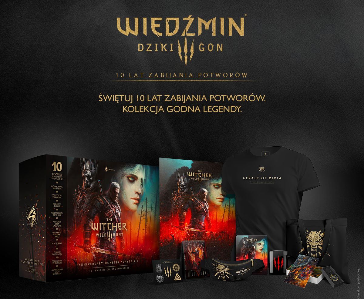 Zdjęcie okładkowe wpisu Good Loot i gadżety z okazji 10-lecia premiery gry Wiedźmin 3: Dziki Gon