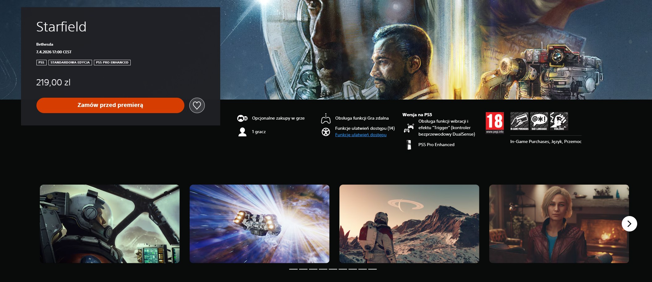 Starfield na PS5 z datą premiery. Kosmiczny RPG opuszcza stację Xboxa