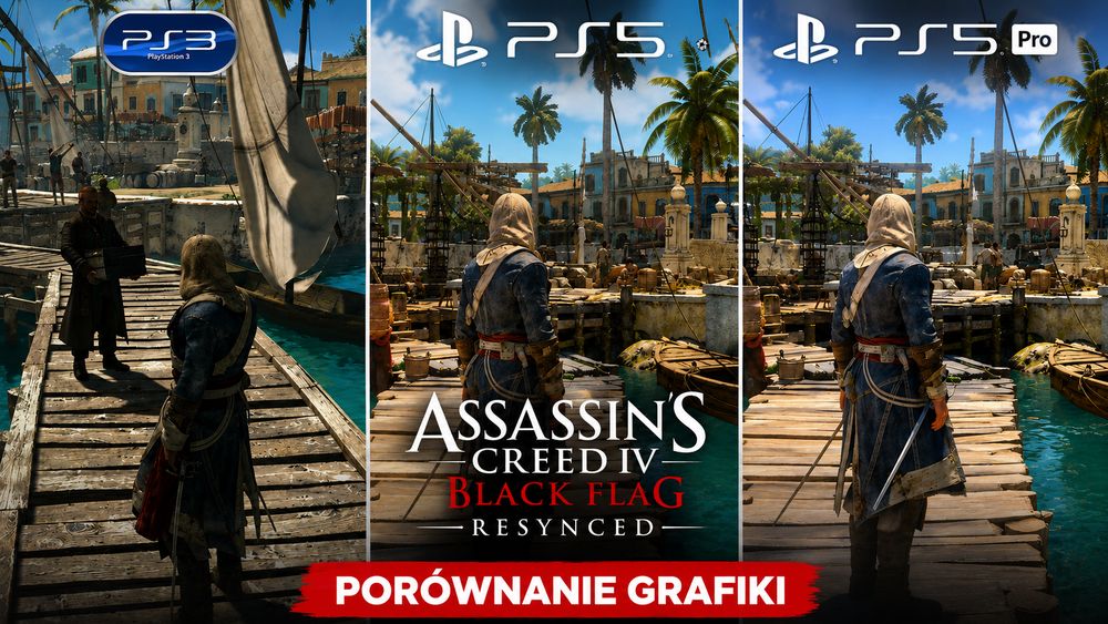 Zdjęcie okładkowe wpisu Assassin’s Creed Black Flag Resynced na PS5 Pro, PS5 i PS3. Szczegółowa analiza grafiki i technologii.