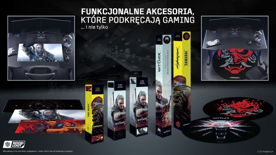 Zdjęcie okładkowe wpisu Good Loot rozszerza ofertę. Zobacz podkładki i maty pod fotel z Cyberpunk 2077 i Wiedźmina